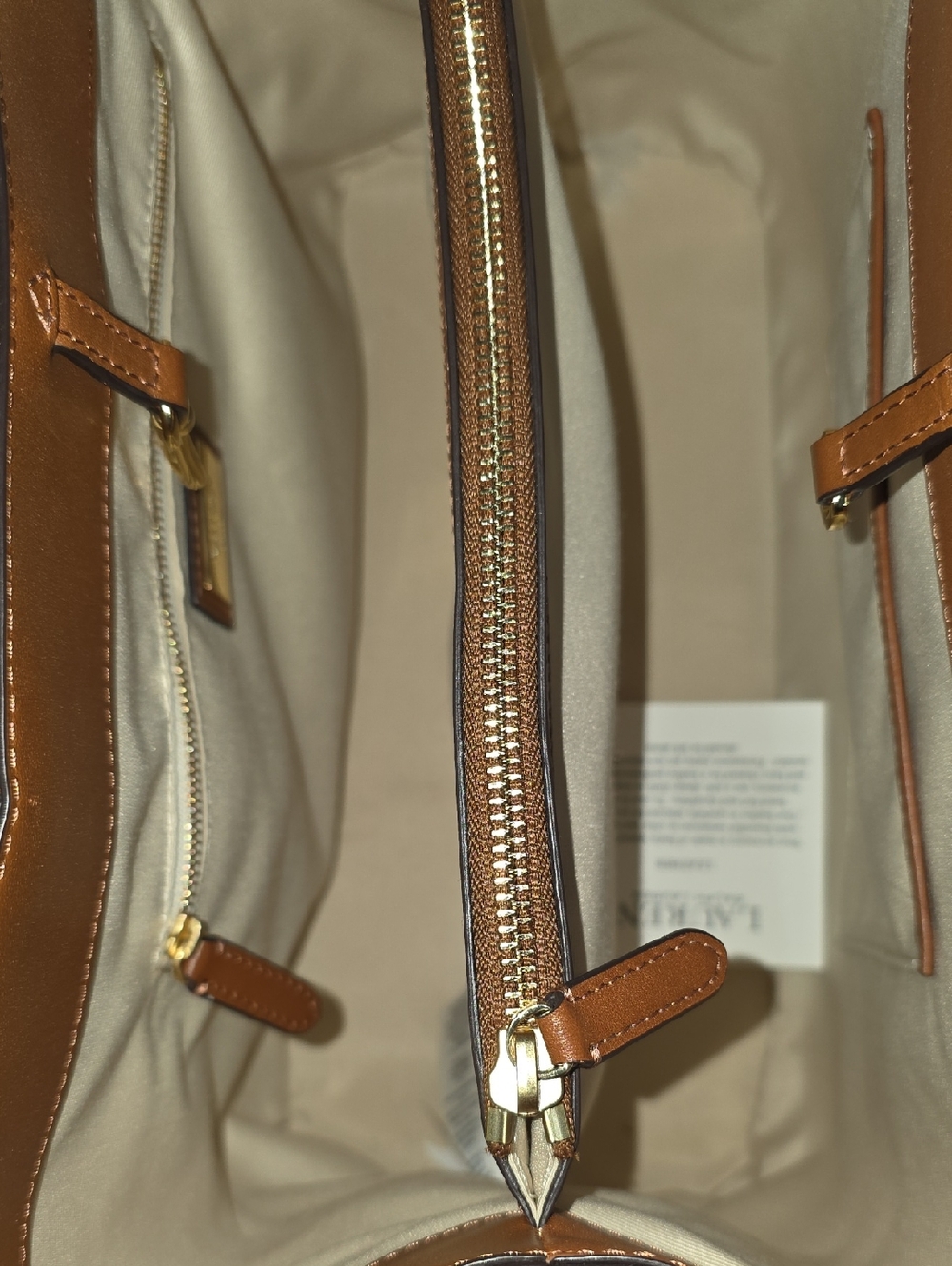 NWT ✅ LAUREN RALPH LAUREN Leather Large Marcy Satchel ⭐ Dust Bag + LRL Card - Picture 13 of 16